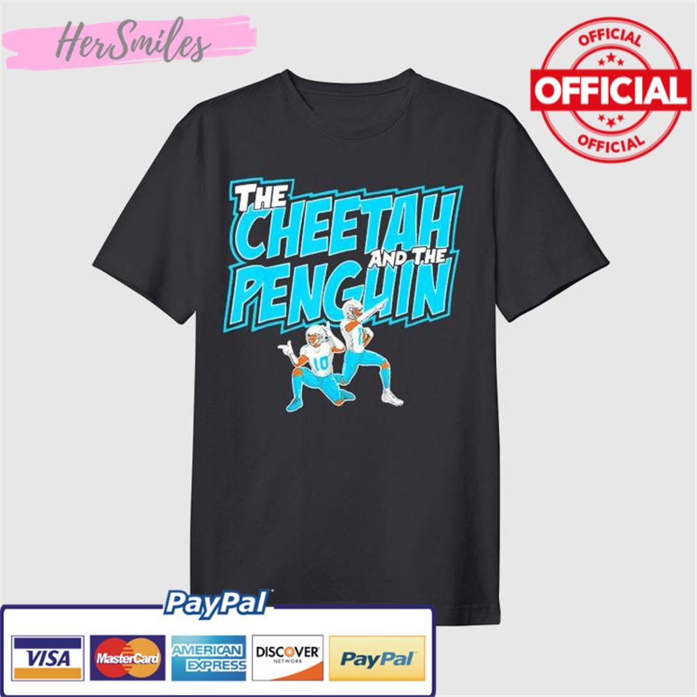 The Cheetah And The Penguin Miami Dolphins T-Shirt