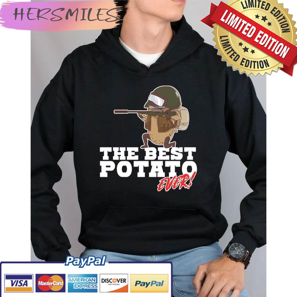 Best Potato Ever Soldier Army Helmet Food Vegetable Trending Unisex Hoodie T-shirt