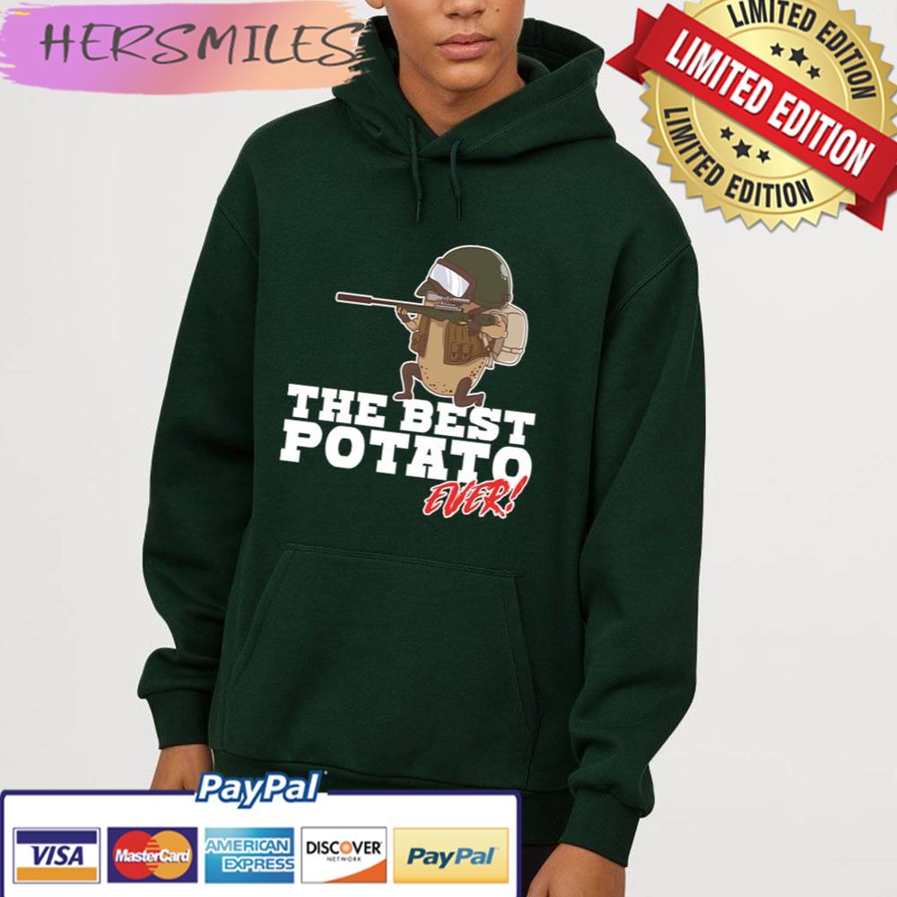 Best Potato Ever Soldier Army Helmet Food Vegetable Trending Unisex Hoodie T-shirt
