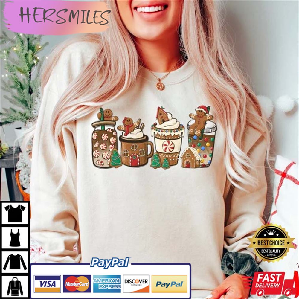 Gingerbread Christmas, Coffee Lover Gift Latte Drink Holiday Xmas Best T-shirt Gingerbread Christmas, Coffee Lover Gift Latte Drink Holiday Xmas Best T-shirt