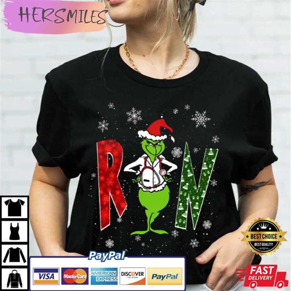 Grinch Nurse RN Christmas Gift Unisex Best T-shirt