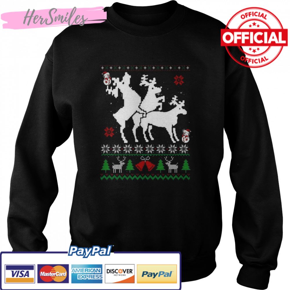 Humping Reindeer Deer Moose Love Ugly Christmas 2022 shirt Humping Reindeer Deer Moose Love Ugly Christmas 2022 shirt