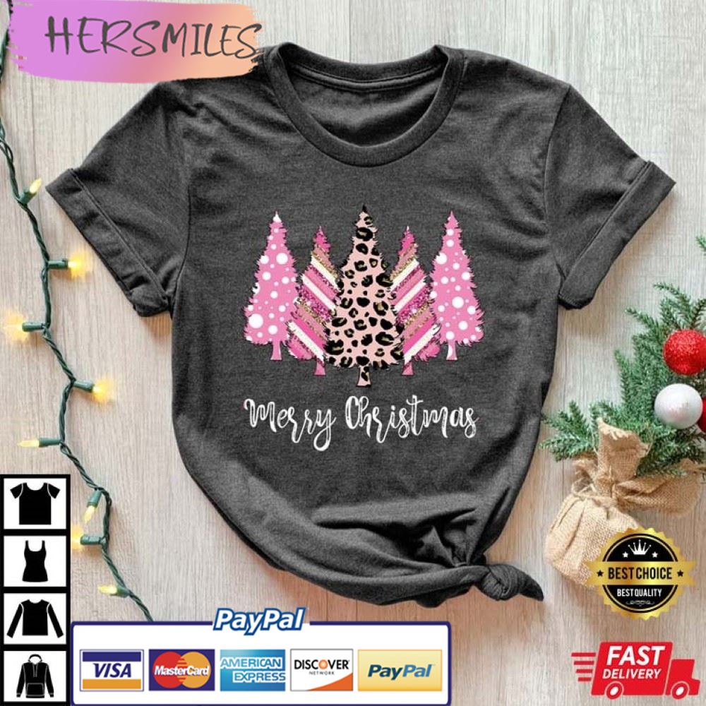 Merry Christmas Tree Leopard Print Holiday Best T-Shirt