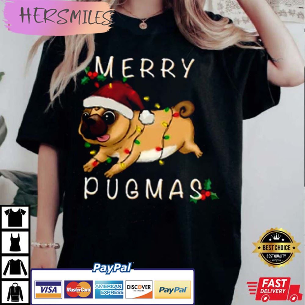 Merry Pugmas Christmas Animal Lover Cute Best T-Shirt