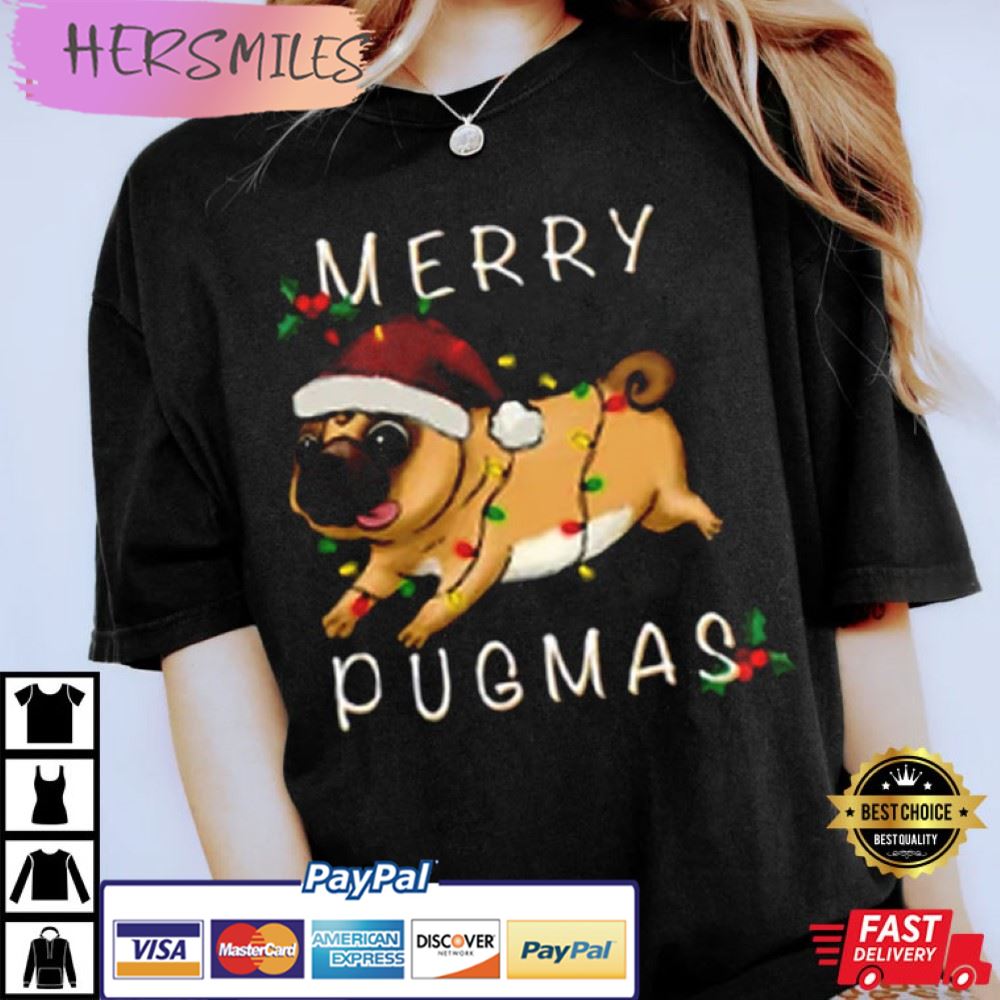 Merry Pugmas Christmas Animal Lover Cute Best T-Shirt