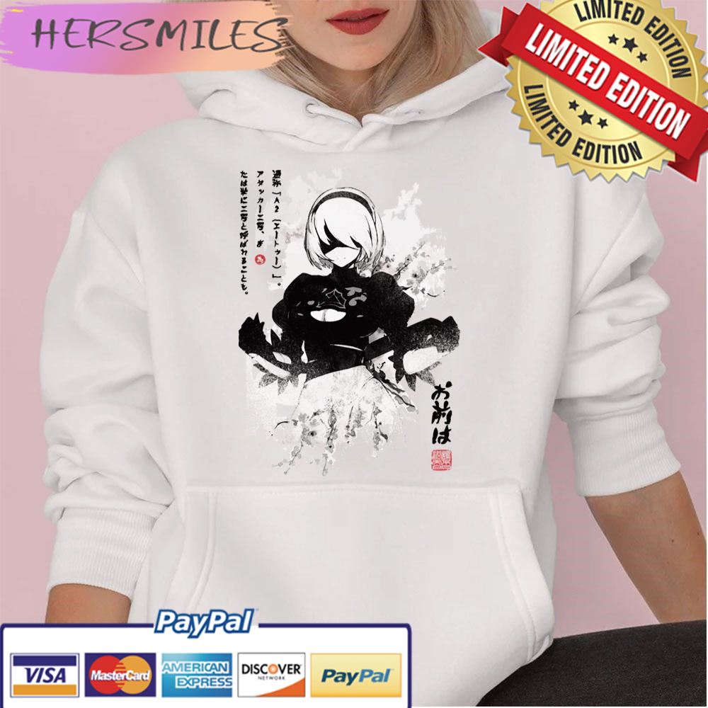 Nierautomata 2b Japan Ink _ Trending Unisex Hoodie T-shirt