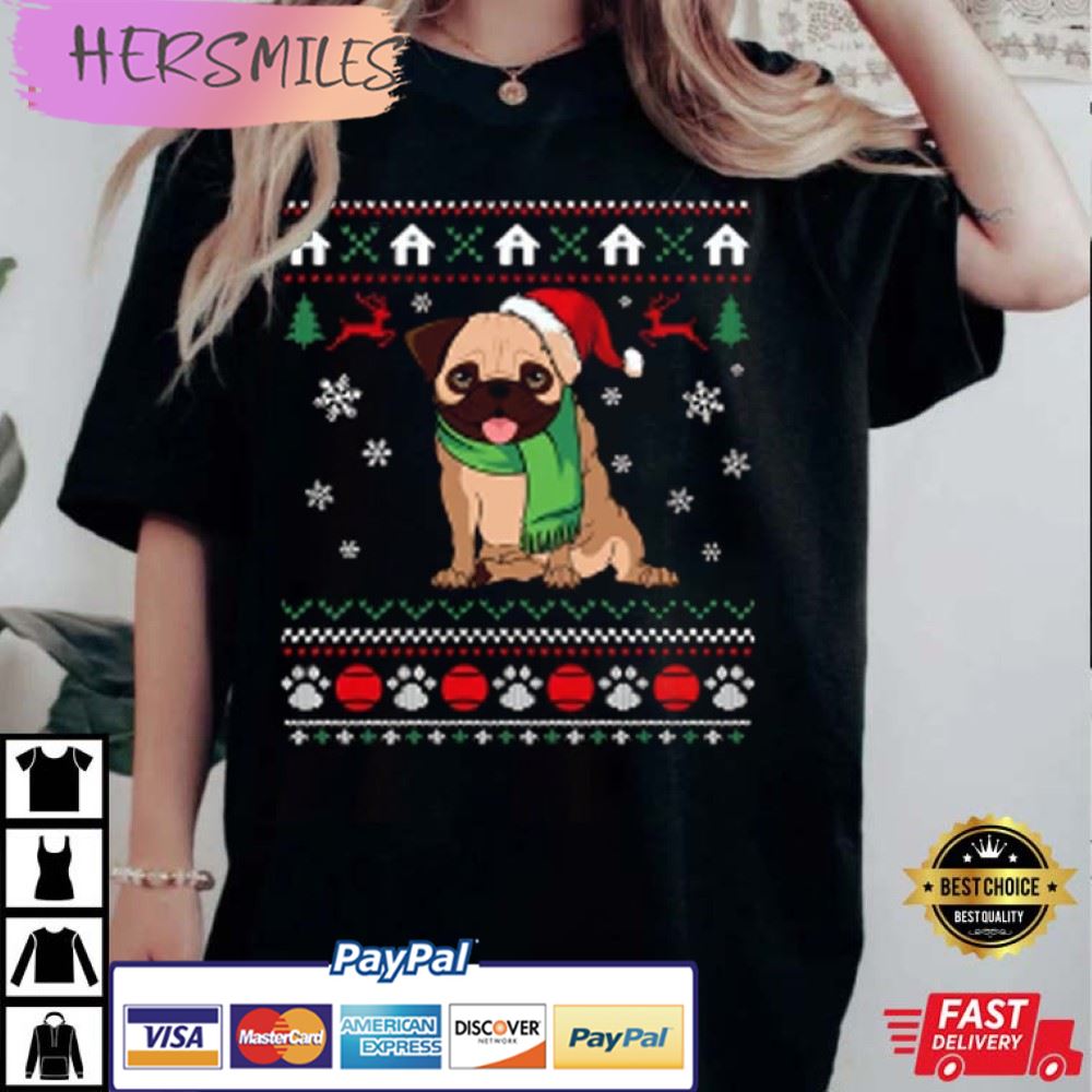 Pug Christmas Xmas Gift For Dog Lover Best T-Shirt