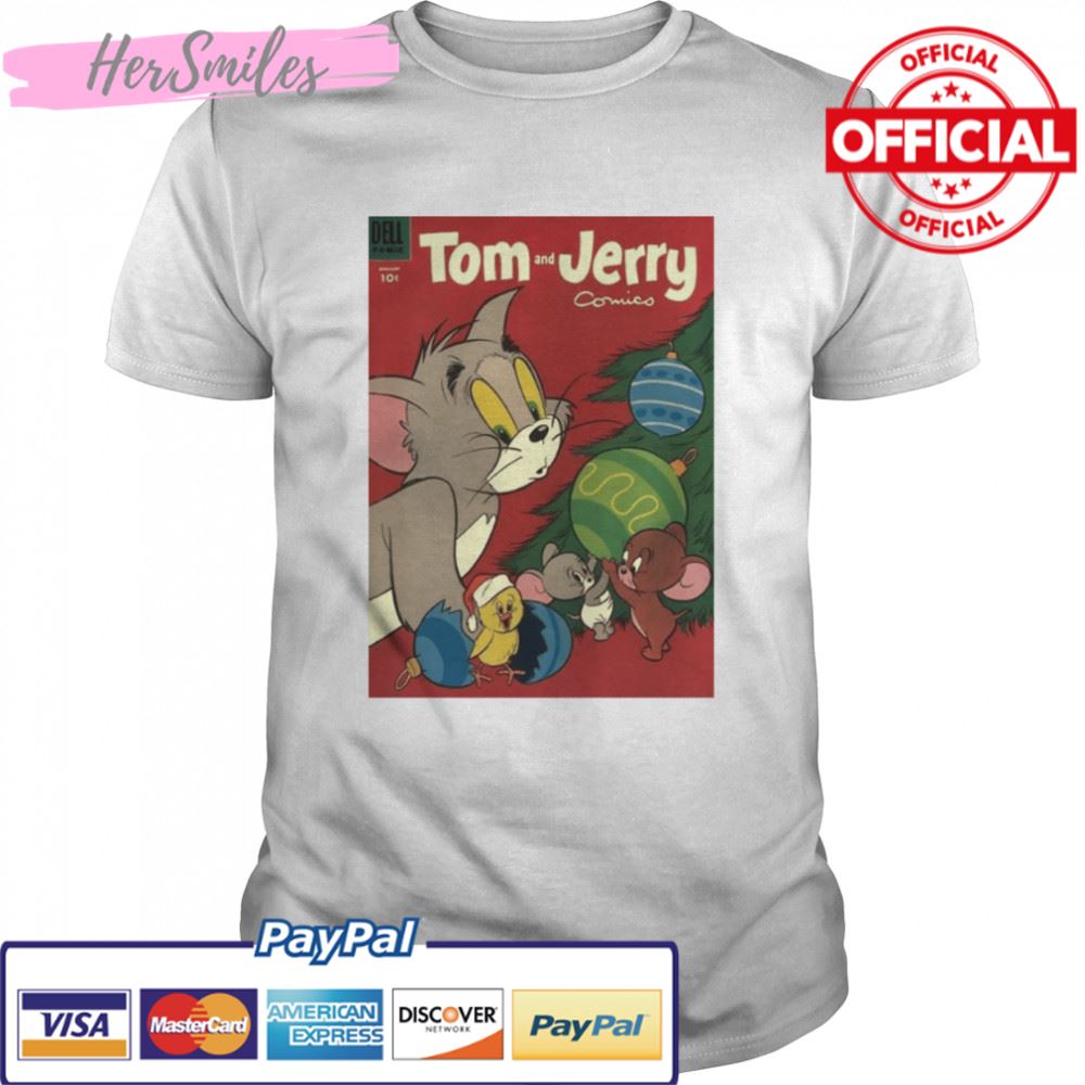 Red Design For Christmas Tom And Jerry Shirt - Hersmiles