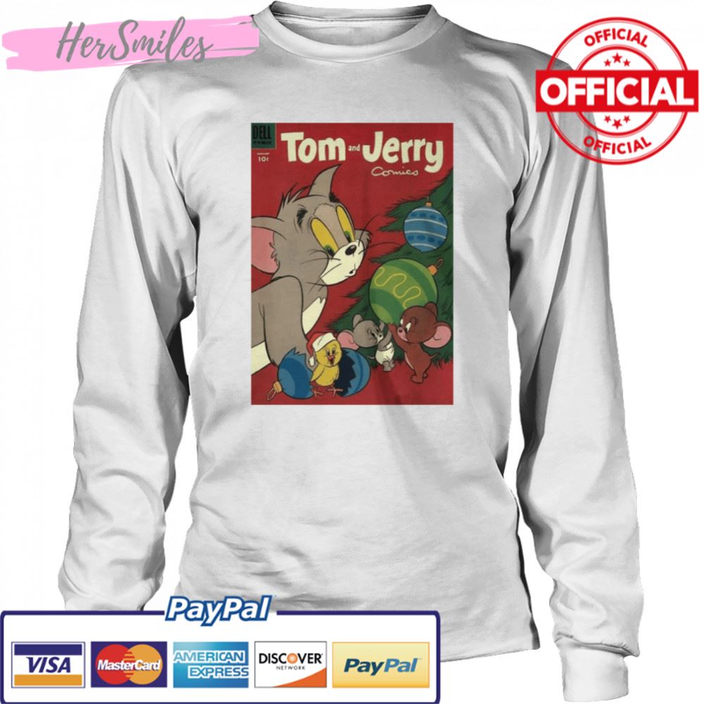 Red Design For Christmas Tom And Jerry Shirt - Hersmiles