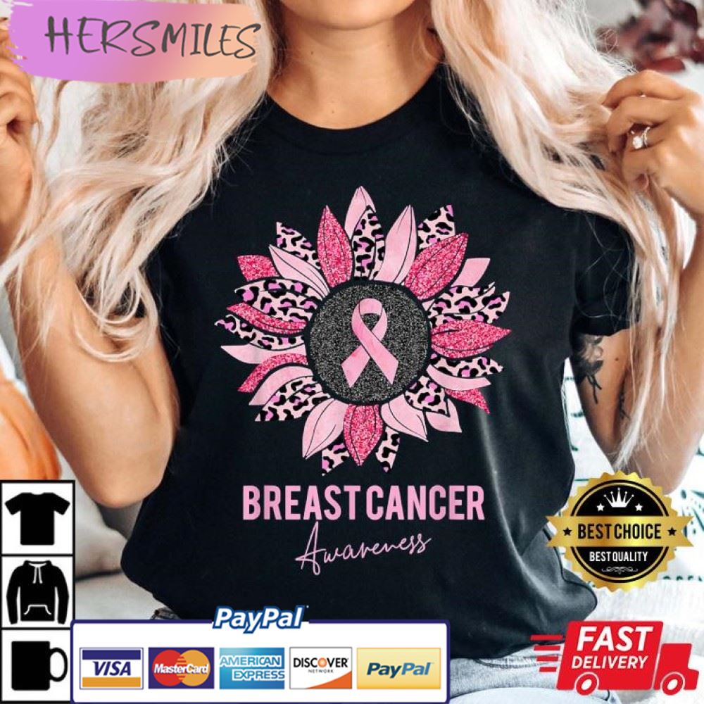 Sunflower Pink Breast Cancer Awareness Trending Best T-Shirt