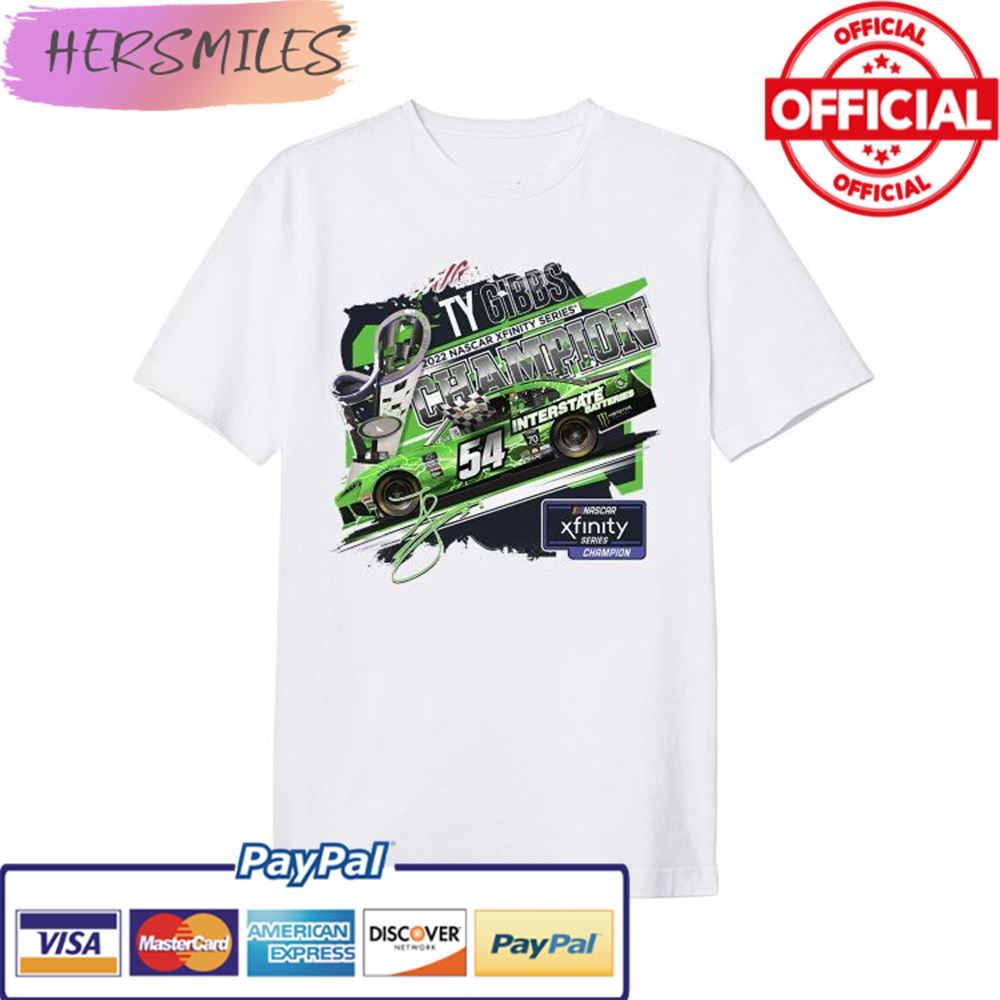 Ty Gibbs Joe Gibbs Racing Team Collection 2022 NASCAR Xfinity Series Champion T-shirt
