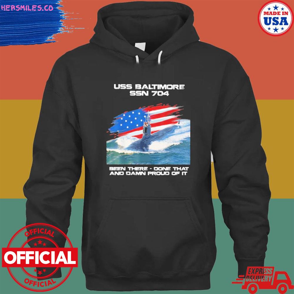 Uss Baltimore Ssn 704 American Flag Submarine Veteran T-shirt