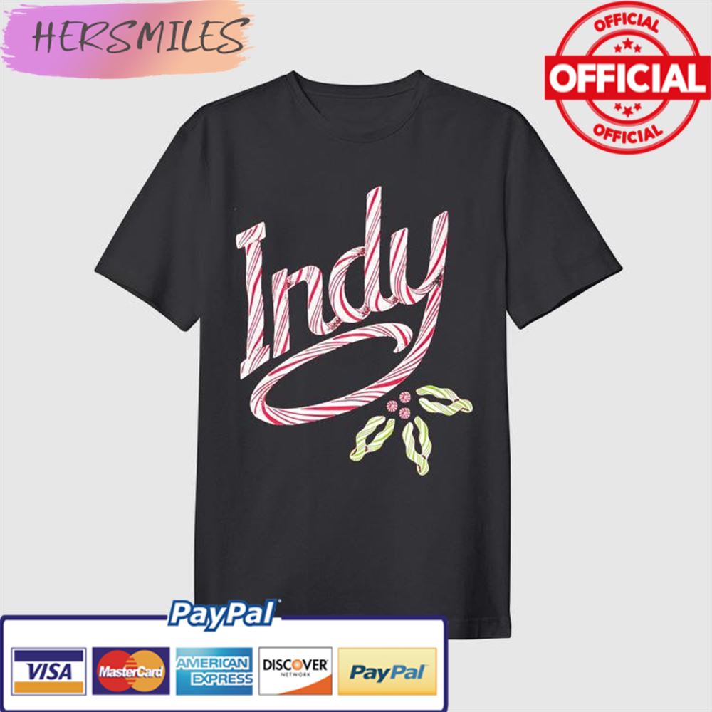Visit Indy Candy Cane Christmas T-shirt