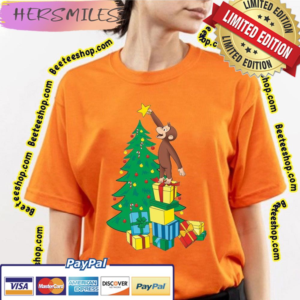 2009 Curious George A Very Monkey Christmas Tree  T-shirt