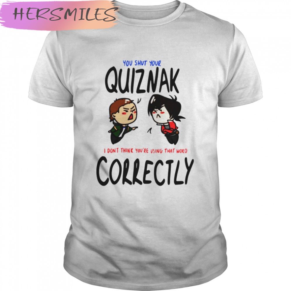 Quiznak Correctly Cartoon Design Voltron shirt