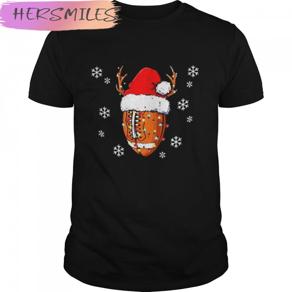 Santa Football Lover Christmas Ugly T-shirt