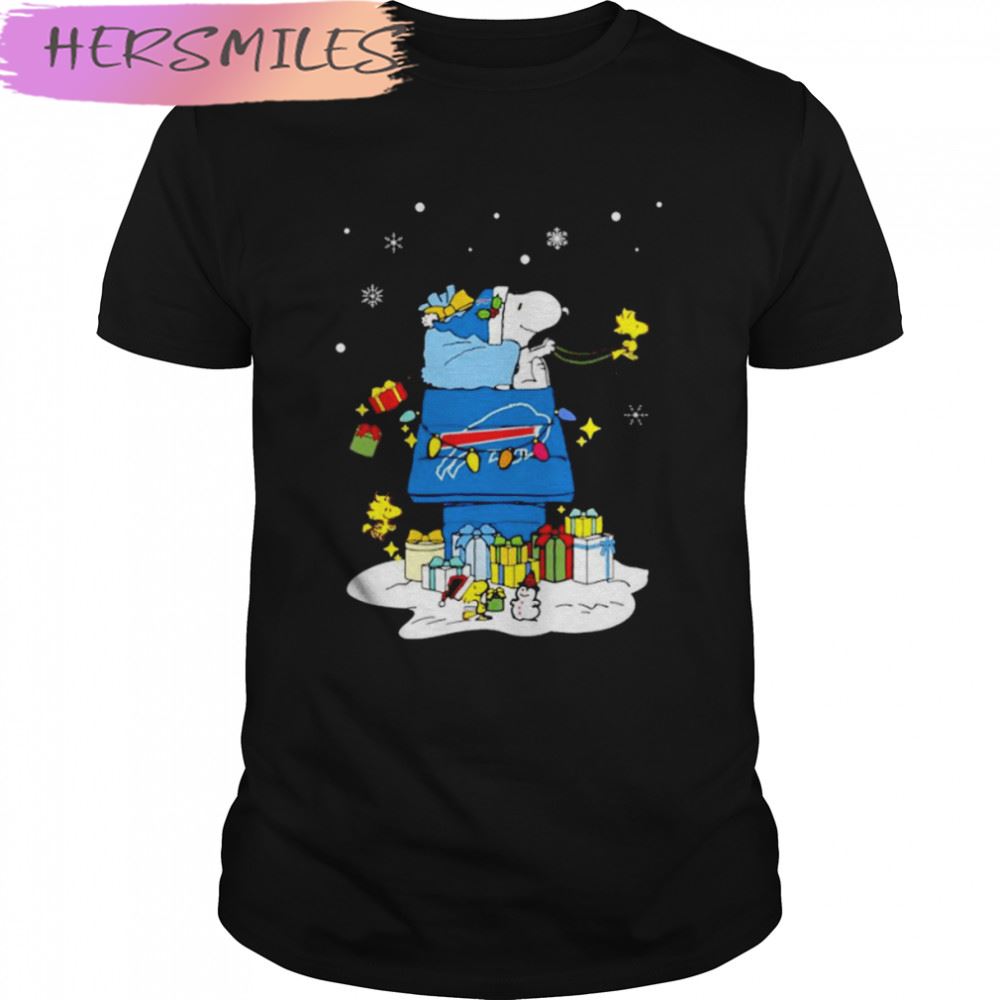 Buffalo Bills Santa Snoopy Wish You A Merry Christmas T-shirt
