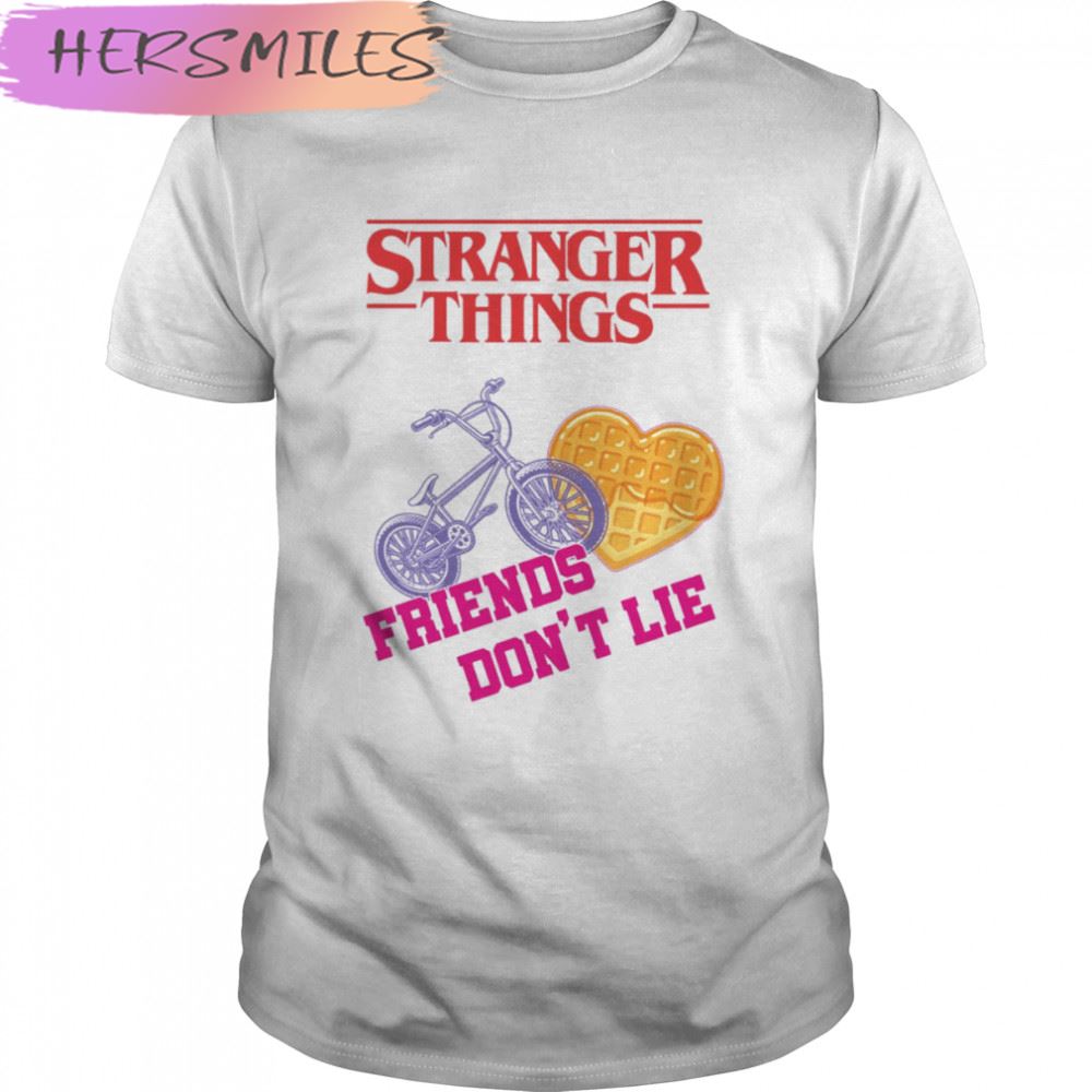 Series Stranger Things Says Girls Eleven Friends Dont Lie Great Retro Pattern T-shirt