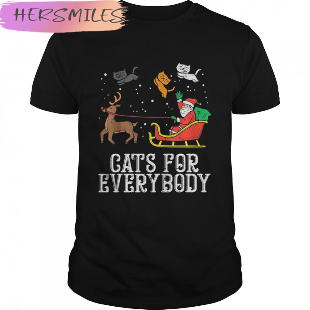 Santa Claus Cats For Everybody Christmas T-shirt