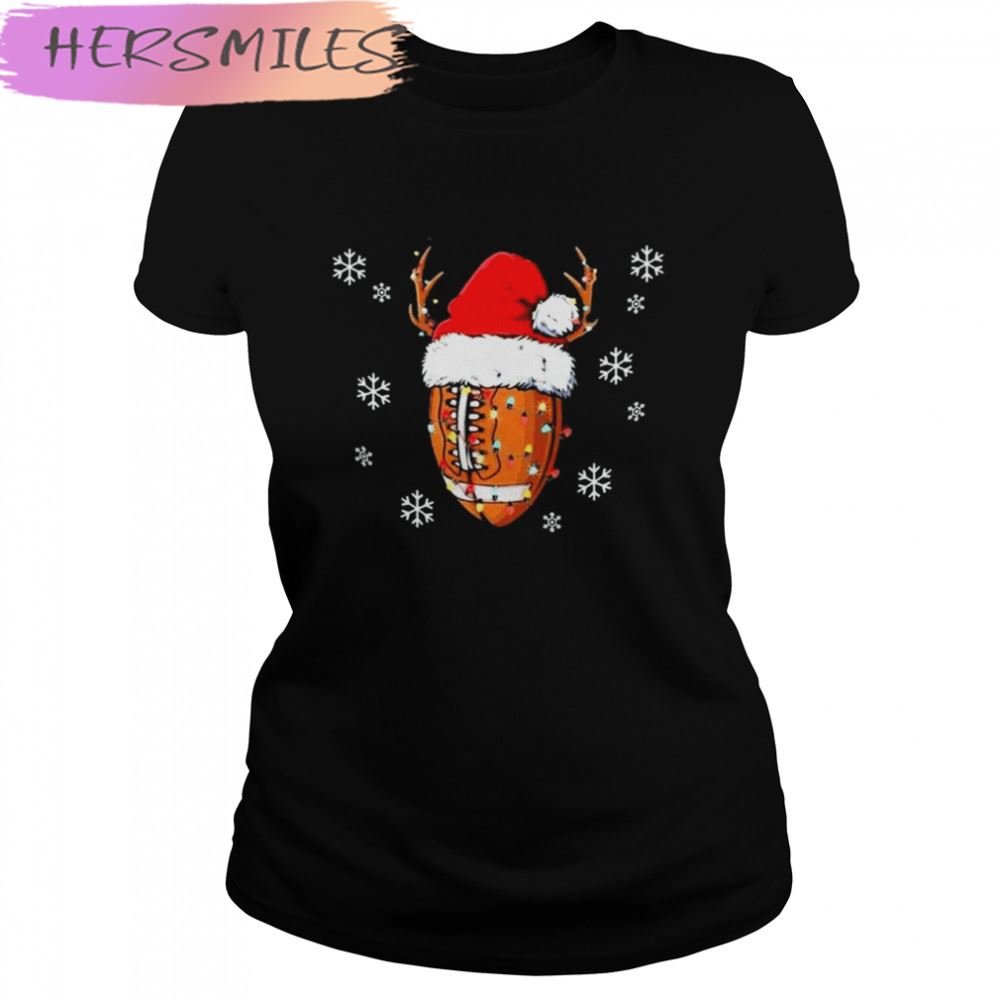 Santa Football Lover Christmas Ugly T-shirt