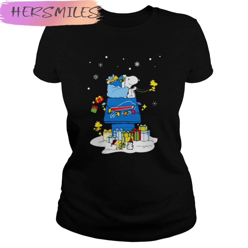 Buffalo Bills Santa Snoopy Wish You A Merry Christmas T-shirt