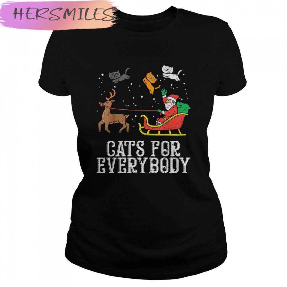 Santa Claus Cats For Everybody Christmas T-shirt