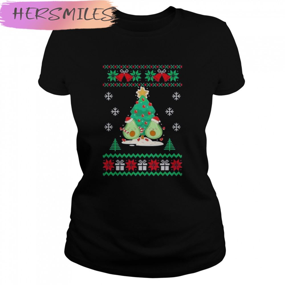 Santa Avocado Tree Christmas 2022 T-shirt
