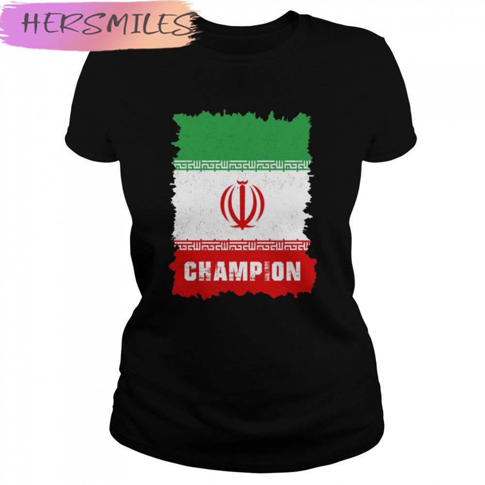 World Cup 2022 Iran Flag Football Team Champion Retro shirt