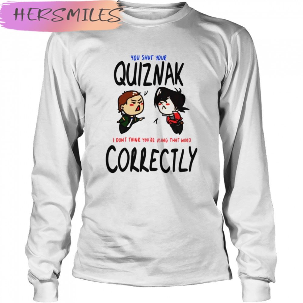 Quiznak Correctly Cartoon Design Voltron shirt