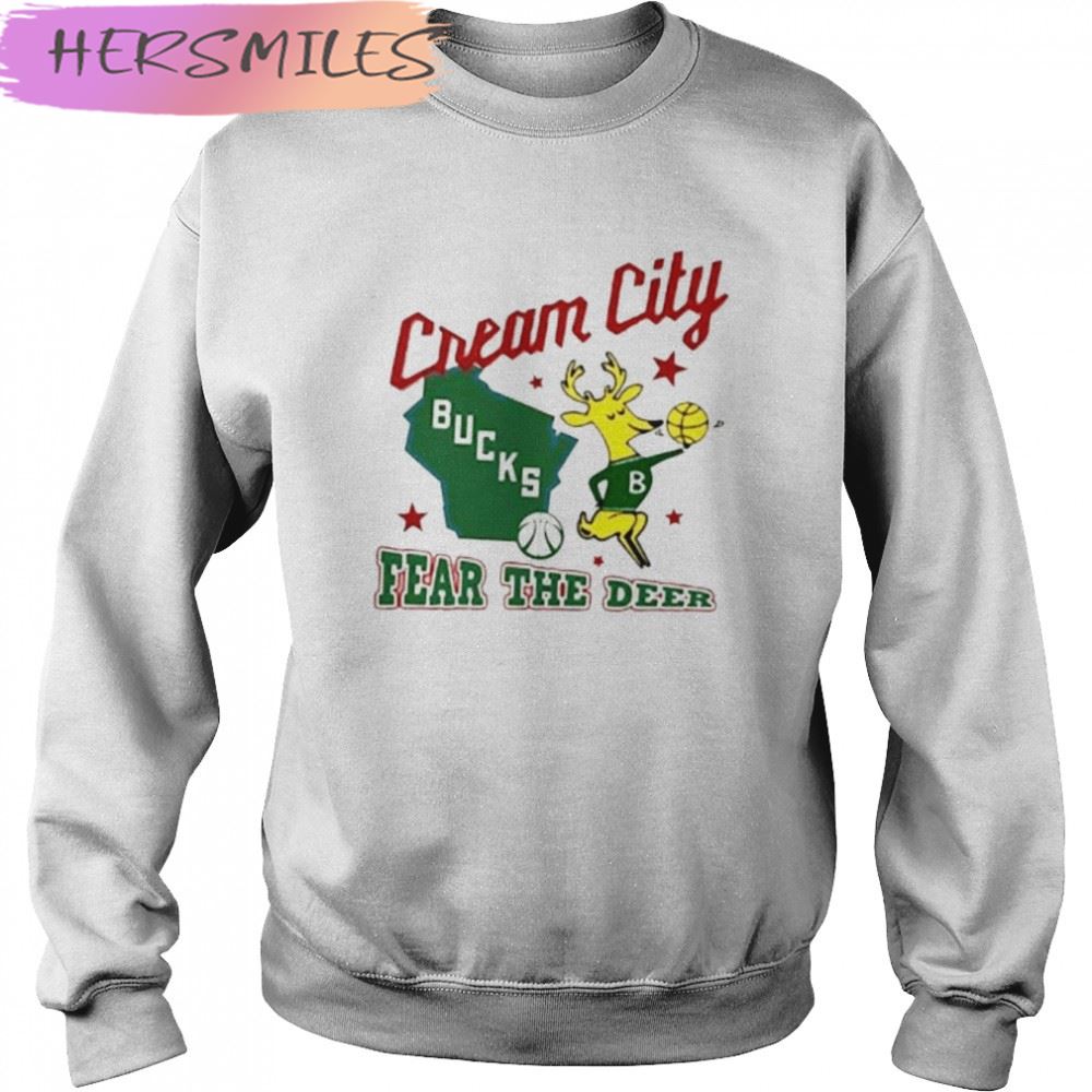 Cream City Milwaukee Bucks Fear The Deer Basketball Shirt Cream City Milwaukee Bucks Fear The Deer Basketball Shirt