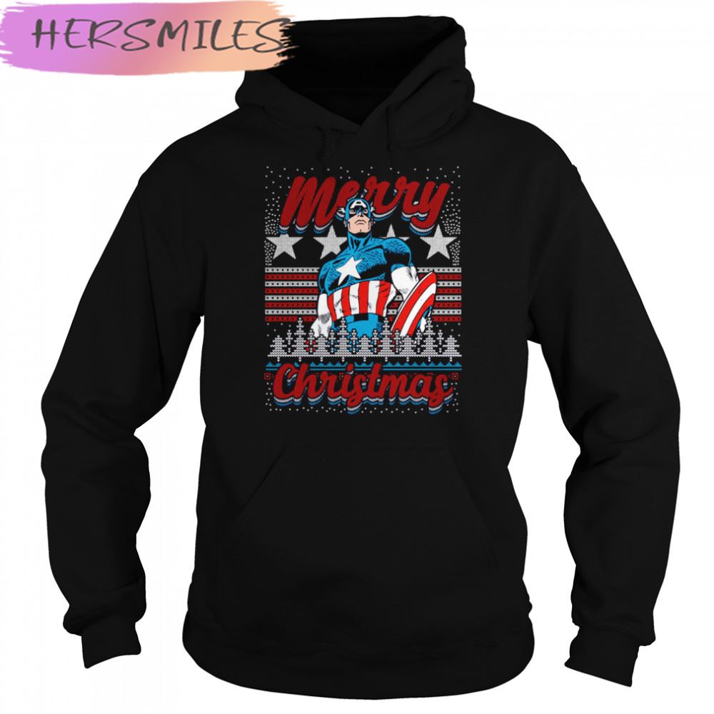 Captain American Ugly Christmas Pattern T-shirt Captain American Ugly Christmas Pattern T-shirt