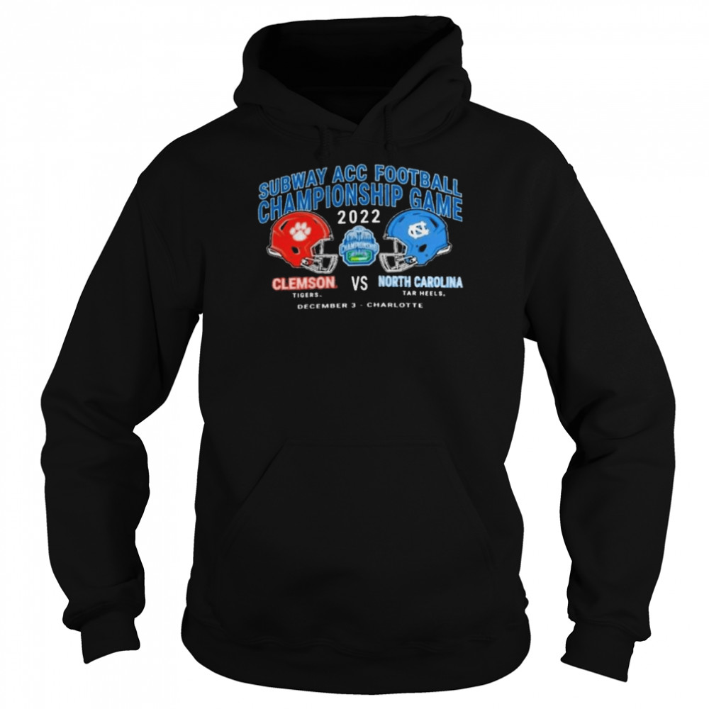 Clemson Tigers Vs North Carolina Tar Heels 2022 Subway Atlantic Coast Conference Football Championship T-shirt Clemson Tigers Vs North Carolina Tar Heels 2022 Subway Atlantic Coast Conference Football Championship T-shirt