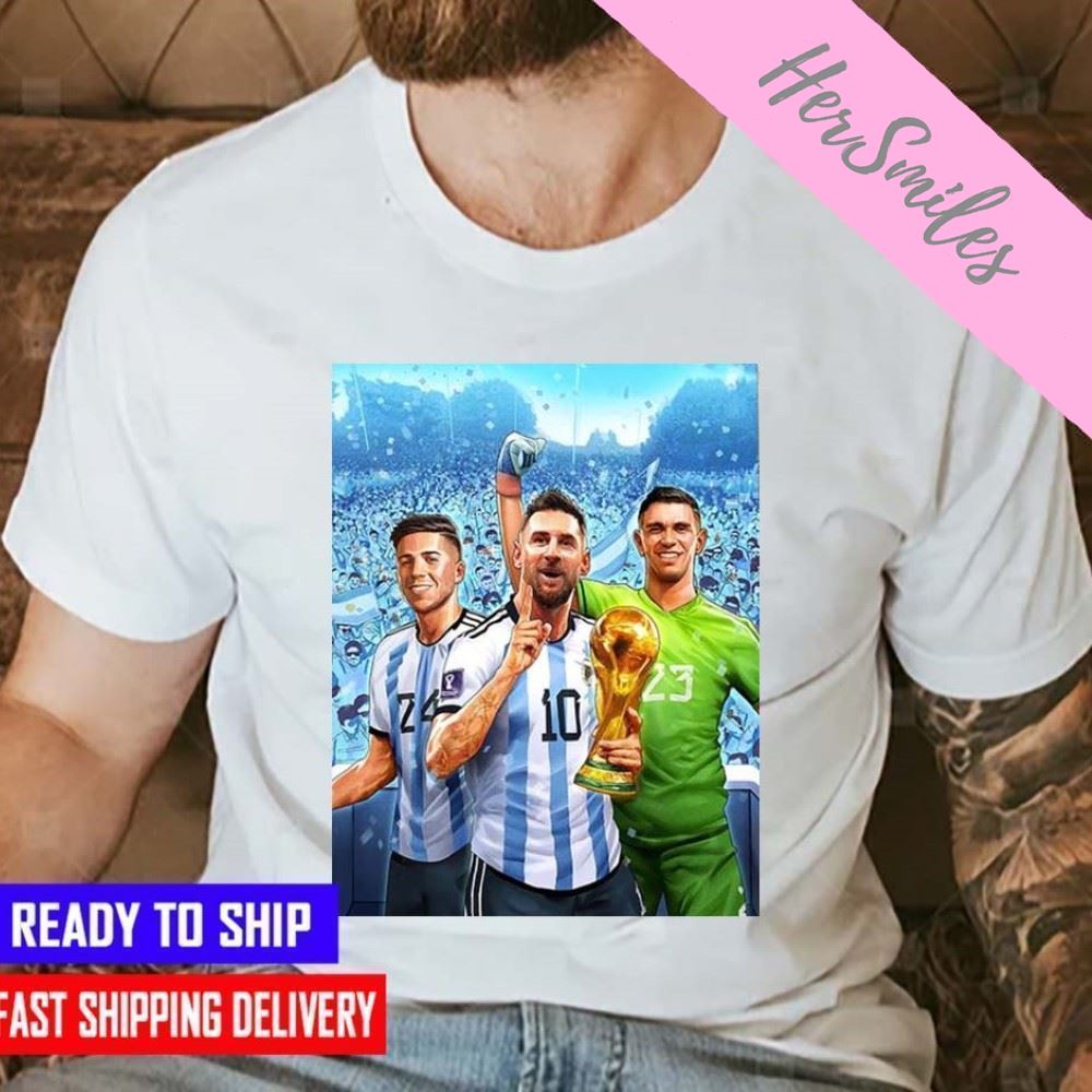 Argentina Are Winners World Cup Champions 2022 FIFA World Cup Qatar WC T-shirt