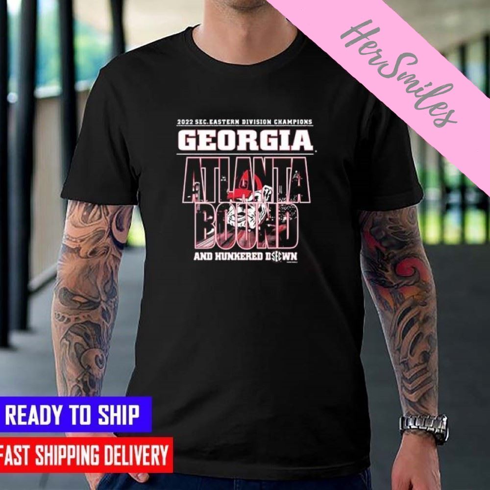 Georgia Bulldogs 2022 SEC Eastern Division Champions Atlanta Bound And Henkred DownT-shirt
