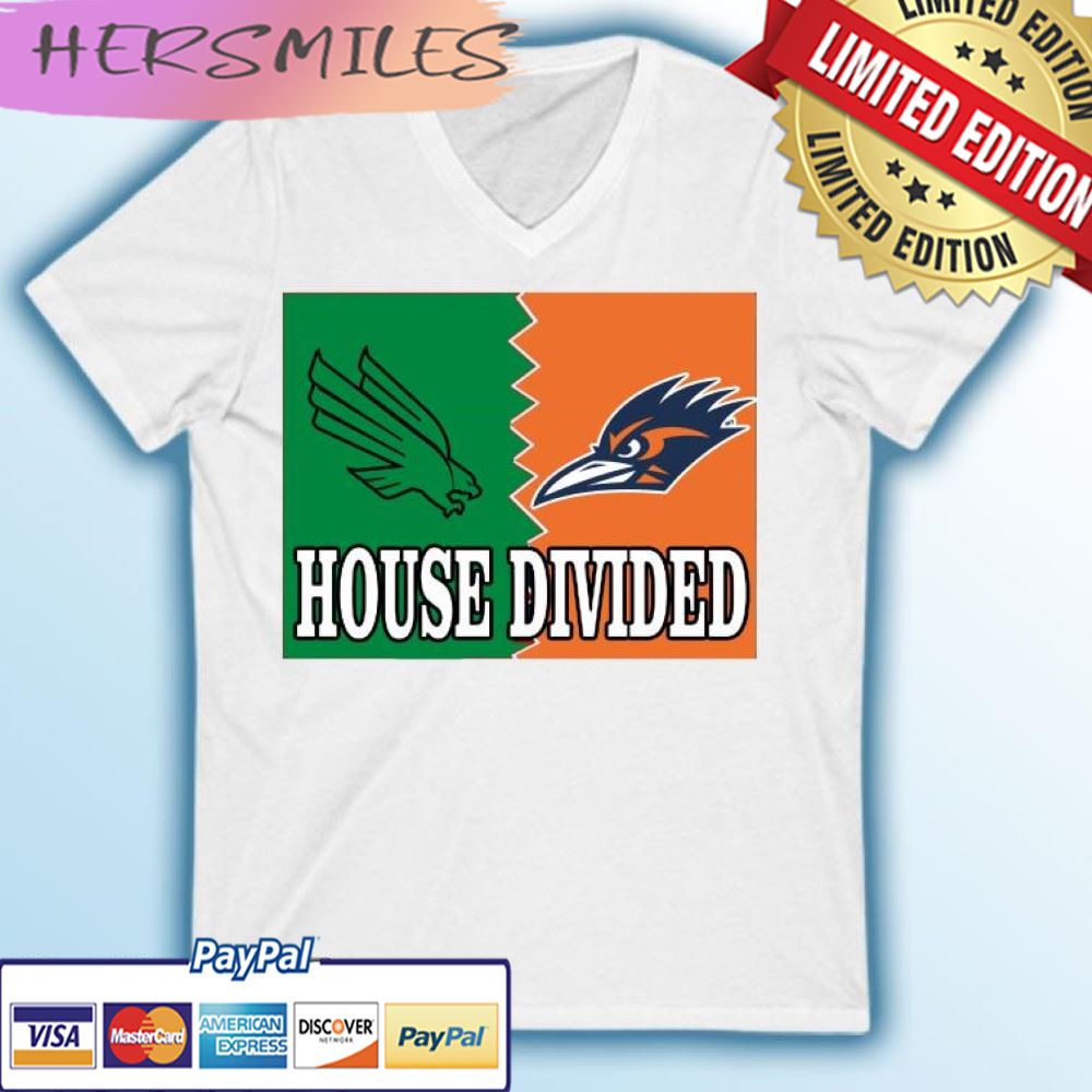 House Divided North Texas Mean Green Vs Utsa Roadrunners T-shirt