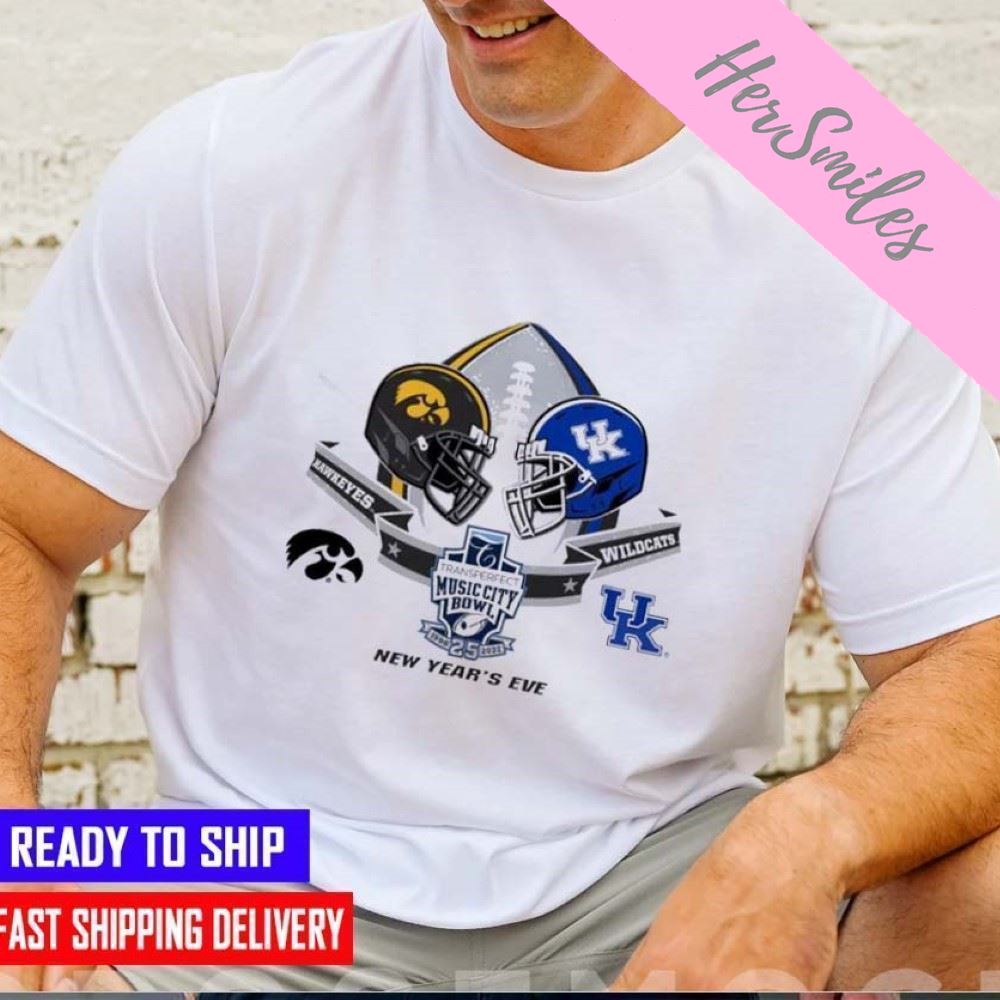 Iowa Hawkeyes vs Kentucky Wildcats 2022 TransPerfect Music City Bowl T-shirt