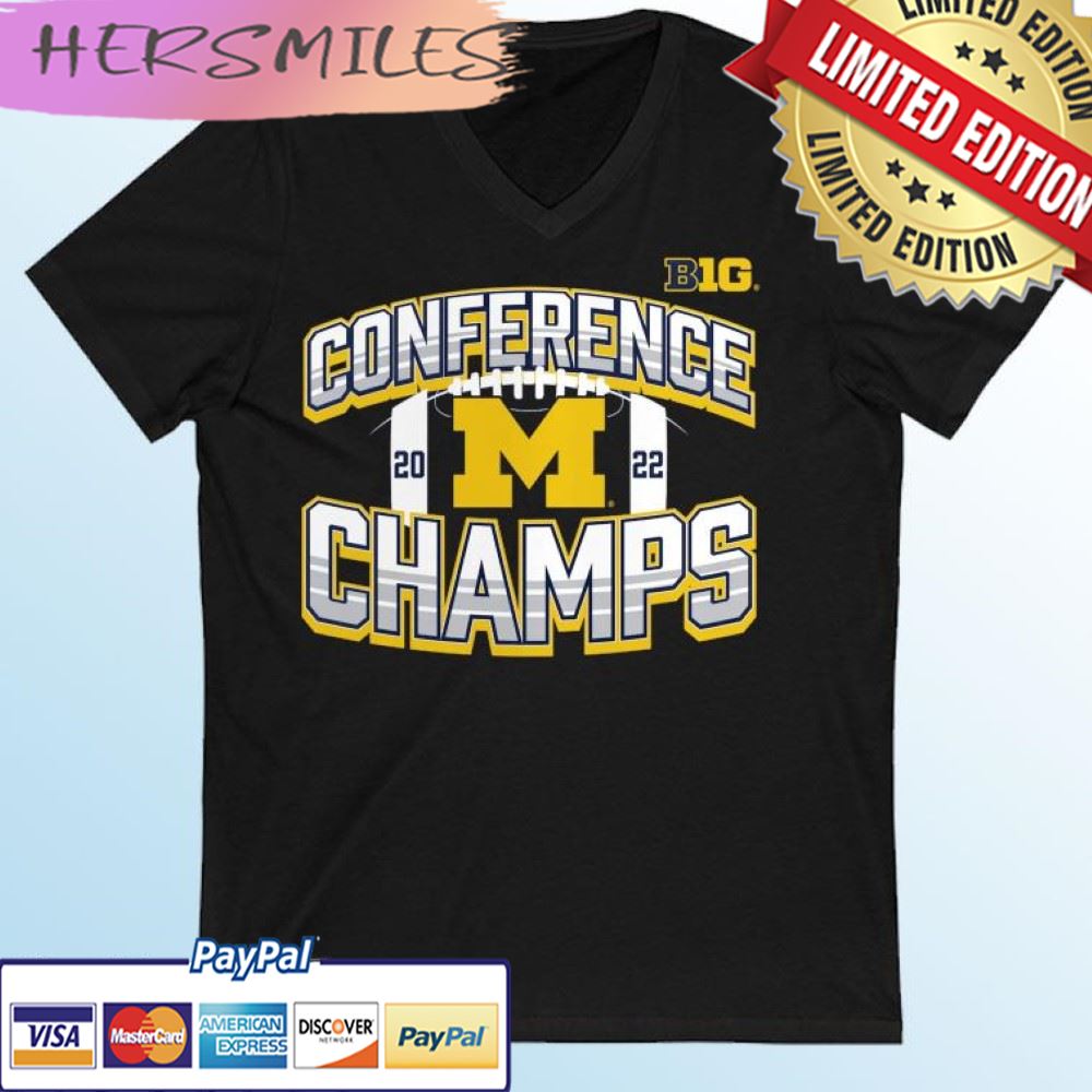 Michigan Wolverines 2022 Big Ten Football Conference Champions Icon Bold T-shirt