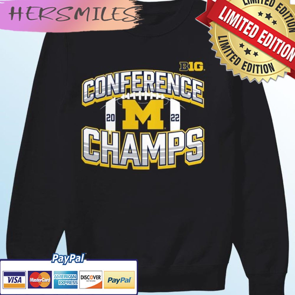 Michigan Wolverines 2022 Big Ten Football Conference Champions Icon Bold T-shirt