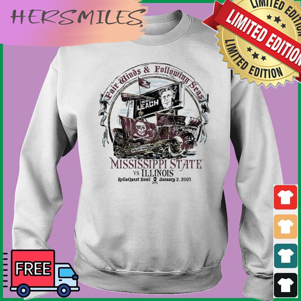 Mike Leach Fair Winds And Following Seas 2023 Reliaquest Bowl T-shirt