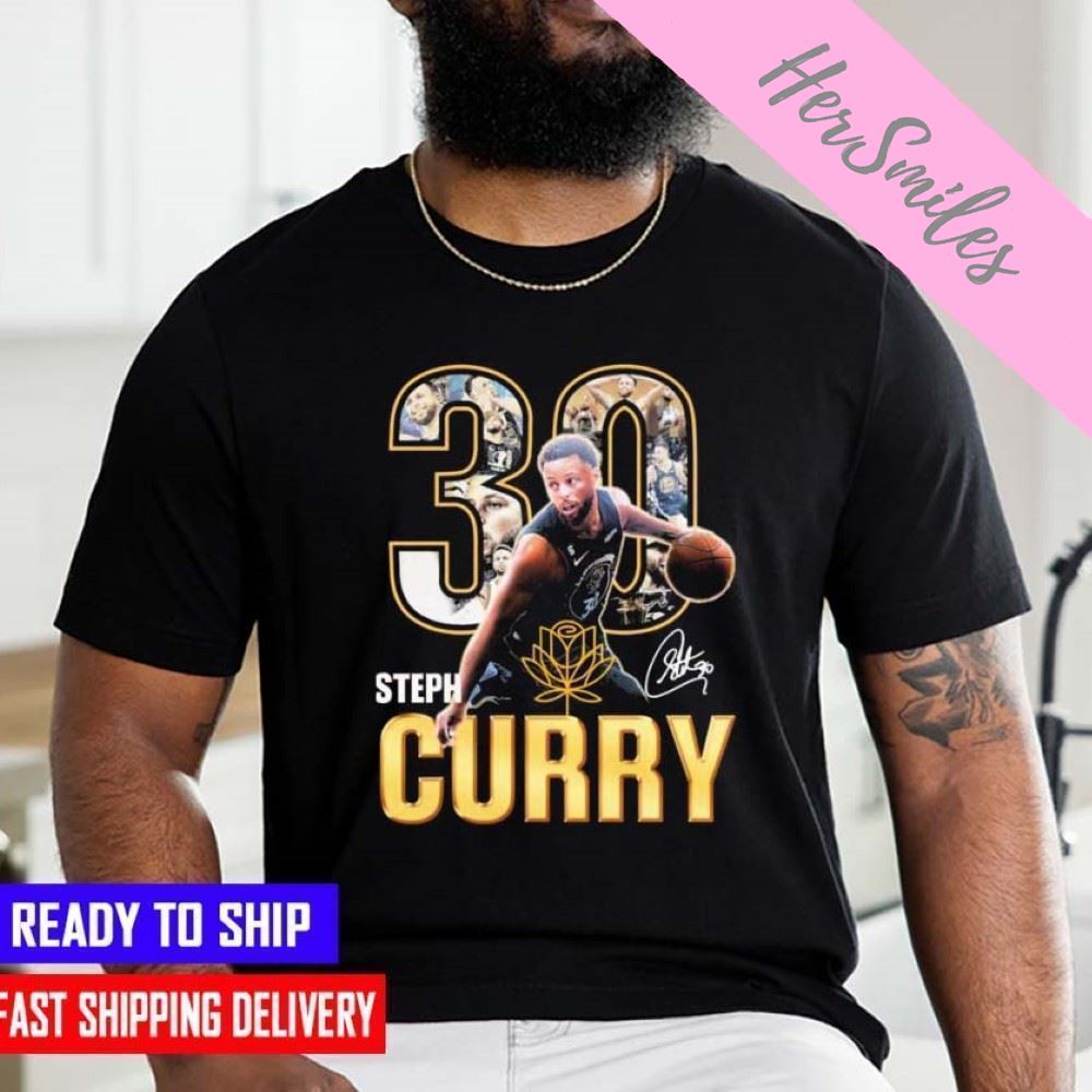 Official 30 Steph Curry Golden State Warriors Signatures  T-shirt