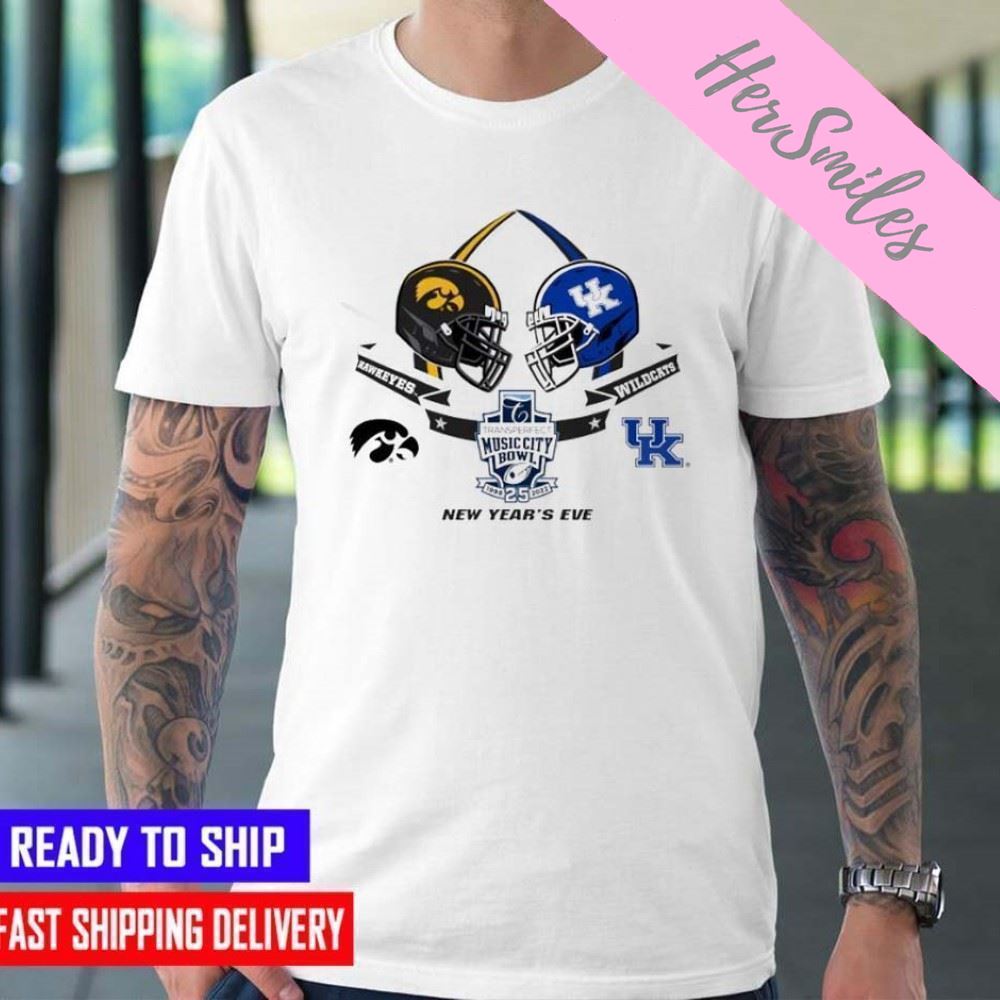 Official Iowa Vs Kentucky New Year’s Eve 2022 Transperfect Music City Bowl   T-shirt