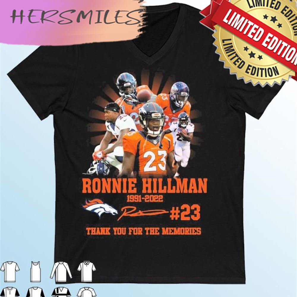 Ronnie Hillman Denver Broncos 1991-2022 Thank You For The Memories Signatures T-shirt