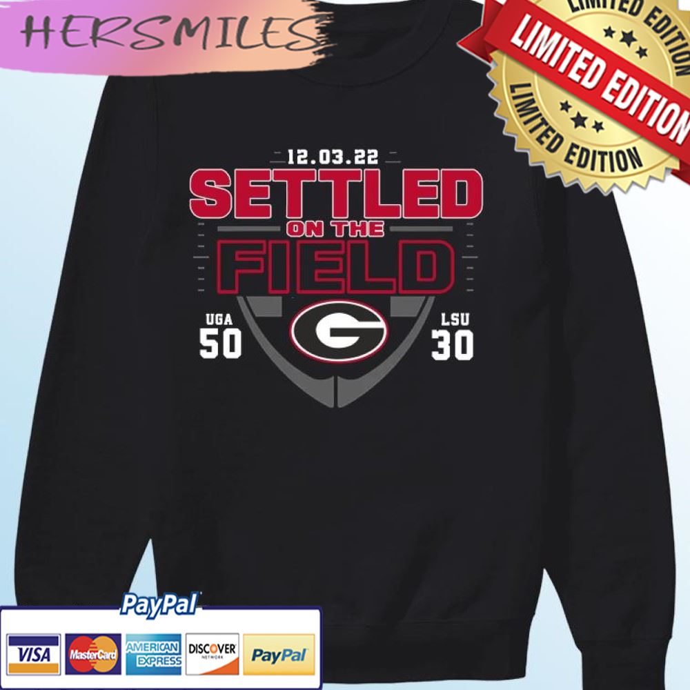 Settled On The Field Georgia 50-30 LSU Tigers T-shirt