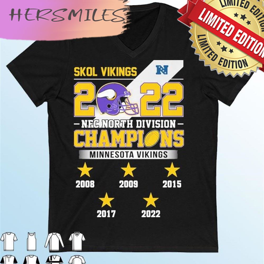 Skol Vikings 2022 NFC North Division Champions Minnesota Vikings 2008-2022 T-shirt