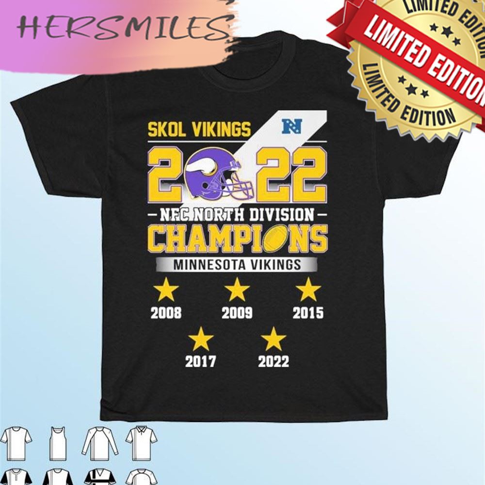 Skol Vikings 2022 NFC North Division Champions Minnesota Vikings 2008-2022 T-shirt