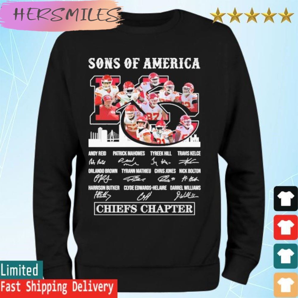 Sons of American Kansas City Chiefs Chapter signatures  T-shirt