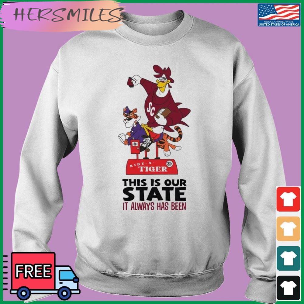 South Carolina Gamecocks Ride A Tiger This Is Our State T-shirt
