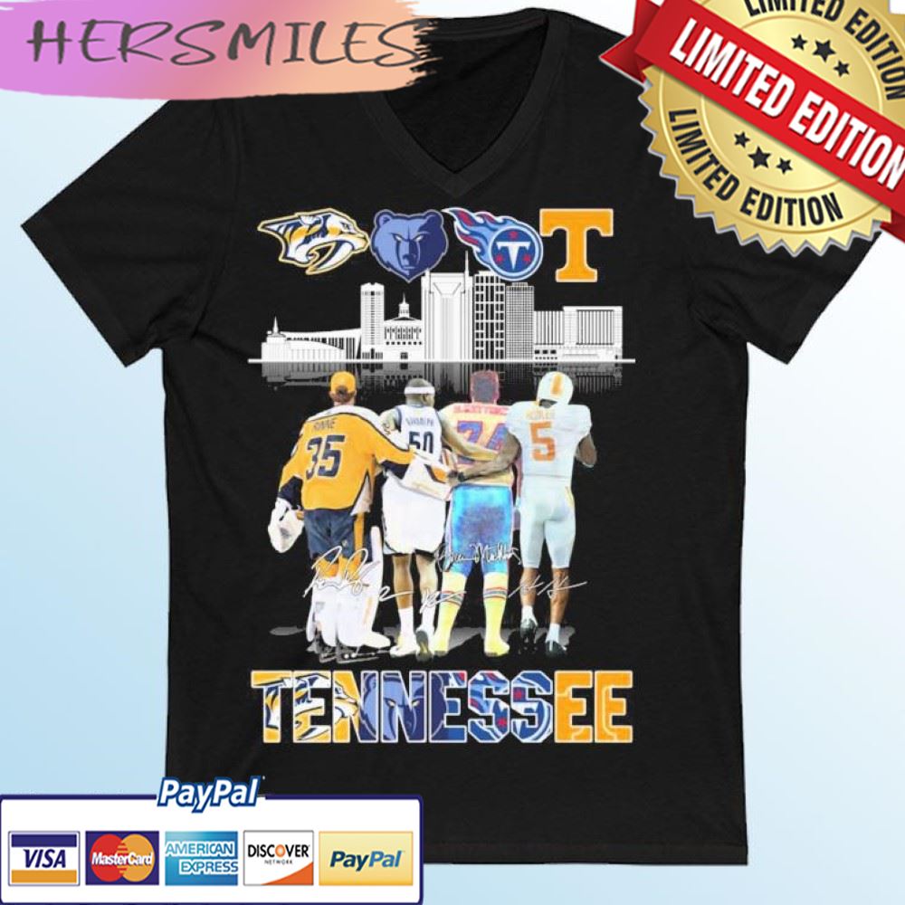Tennessee City Sports Team Players Signatures T-shirt