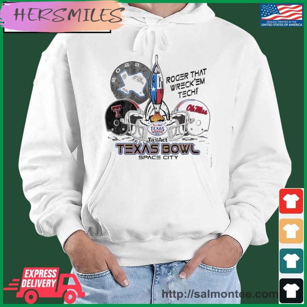 Texas Tech Vs Ole Miss Football 2022 Taxact Texas Bowl Space City T-shirt