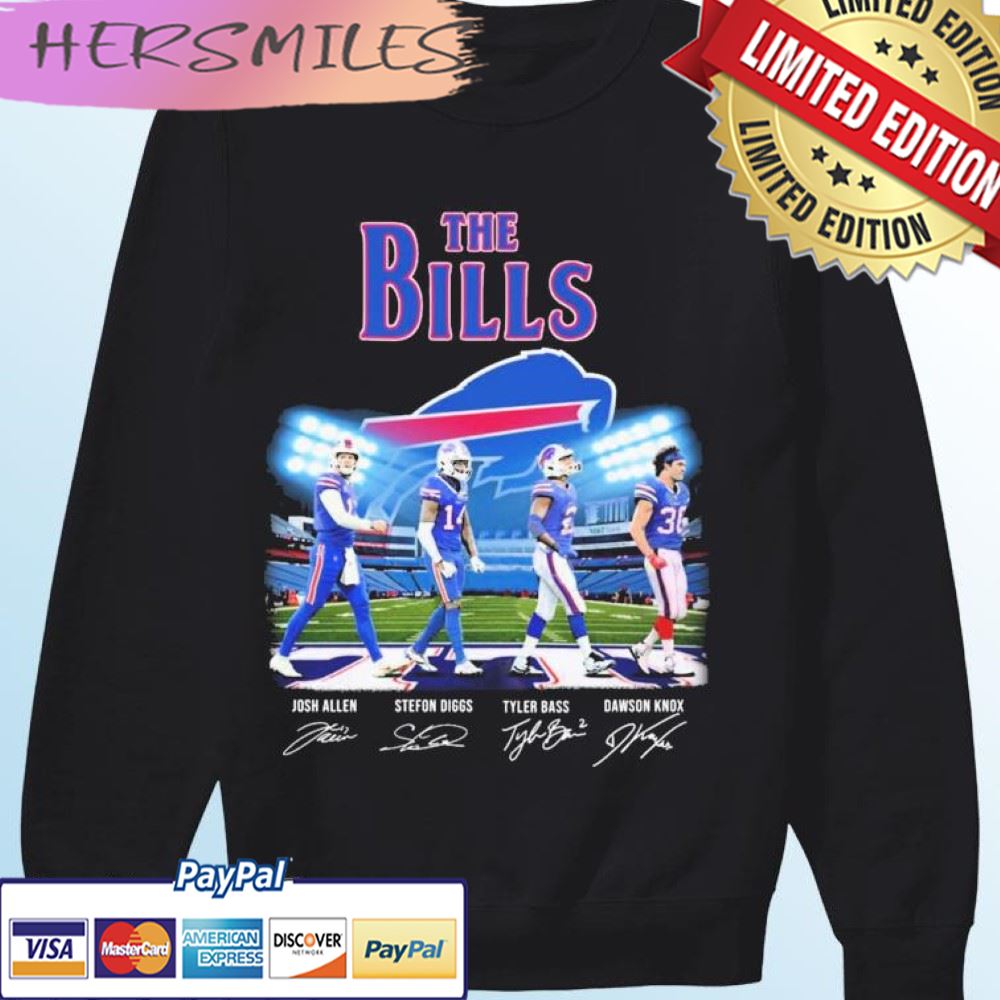 The Bills Josh Allen Stefon Diggs Tyler Bass And Dawson Knox Abbey Road Signatures T-shirt